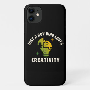 just a boy who loves creativity iPhone 11 case
