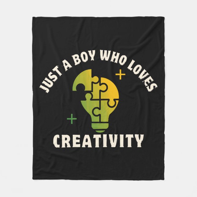 just a boy who loves creativity fleece blanket (Front)