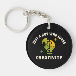 just a boy who loves creativity key ring