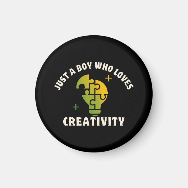 just a boy who loves creativity magnet (Front)