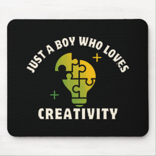 just a boy who loves creativity mouse mat