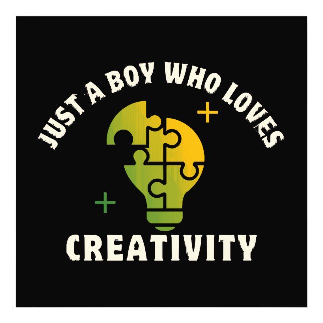 just a boy who loves creativity photo print (Front)