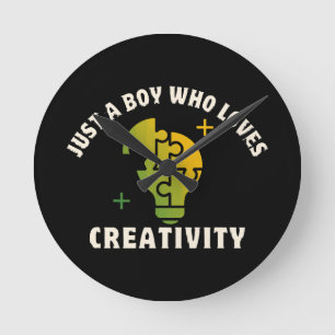 just a boy who loves creativity round clock