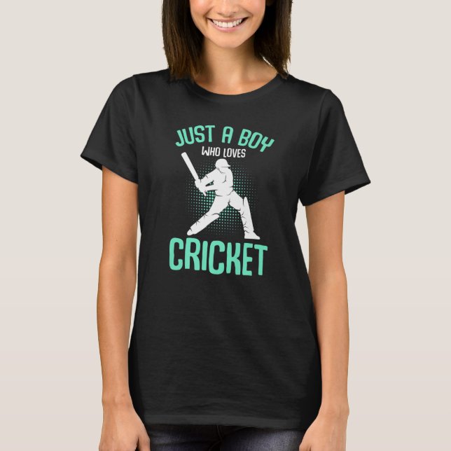Just a Boy who loves Cricket Player Youth Boys Kid T-Shirt (Front)
