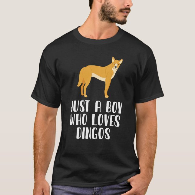 Just A Boy Who Loves Dingos Wildlife Wild Dog T-Shirt (Front)