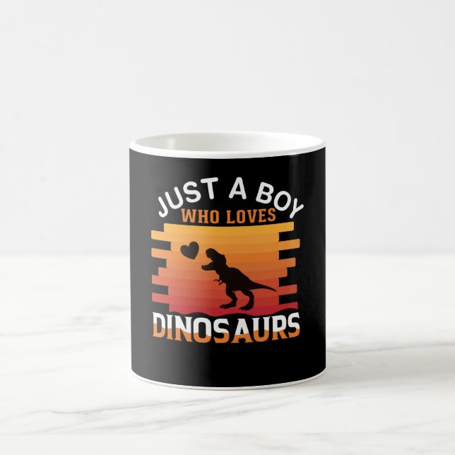 Just a Boy Who Loves Dinosaur | Dinosaur Design Coffee Mug (Center)