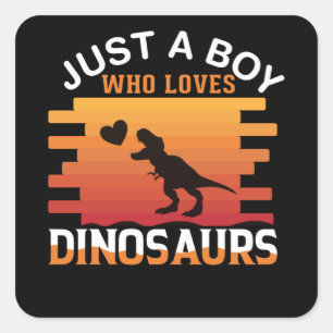 Just a Boy Who Loves Dinosaur   Dinosaur Design Square Sticker