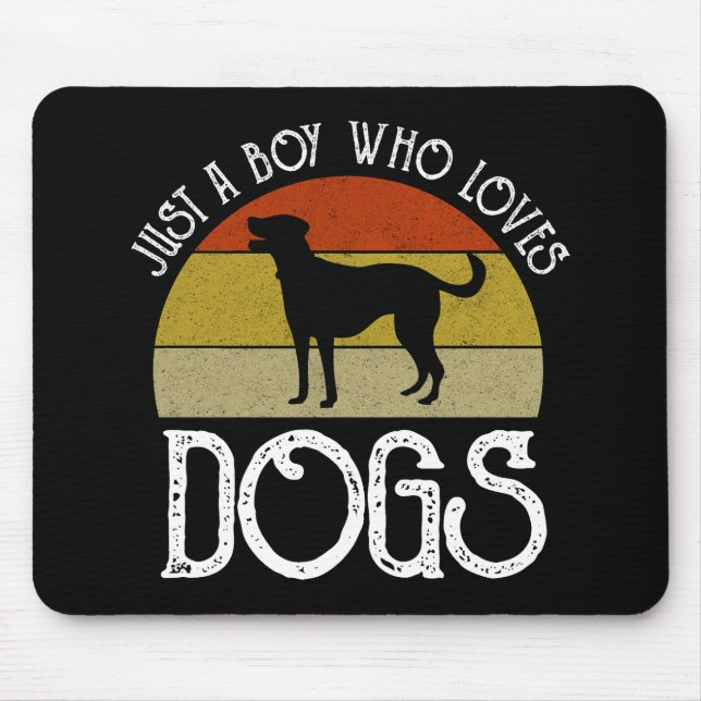 Just A Boy Who Loves Dogs Mouse Mat (Front)