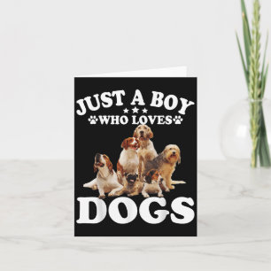 Just A Boy Who Loves Dogs Shirt For Kids Boys Pupp Card