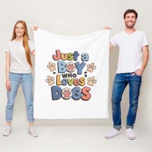 Just a Boy Who Loves Dogs Soft & Cosy Fleece Bla Blanket