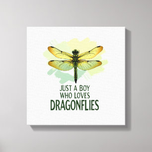 Just a Boy who loves Dragonflies. Dragonflies Drag Canvas Print