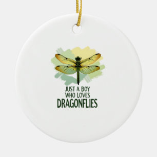 Just a Boy who loves Dragonflies. Dragonflies Drag Ceramic Tree Decoration
