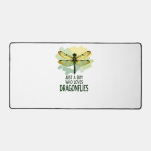 Just a Boy who loves Dragonflies. Dragonflies Drag Desk Mat
