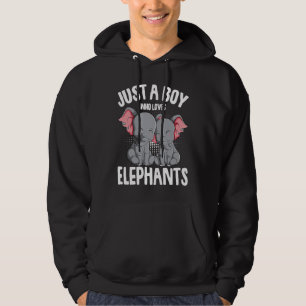 Just a Boy who loves Elephants Kids Boys Elephant Hoodie