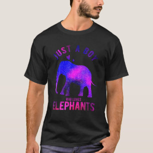 Just A Boy Who Loves Elephants Lover Elephant Boy  T-Shirt