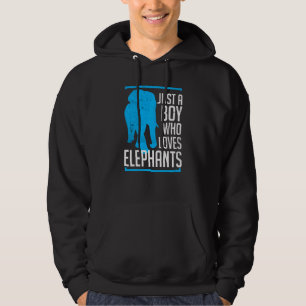 Just A Boy Who Loves Elephants Zoo Safari Hoodie