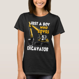 Just A Boy Who Loves Excavator Construction Vehicl T-Shirt