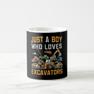 Just A Boy Who Loves Excavators Construction Coffee Mug