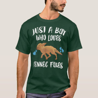 Just A Boy Who Loves Fennec Foes Animal Lover  T-Shirt