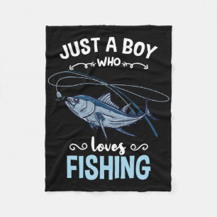 Just A Boy Who Loves Fishing 1 Fleece Blanket