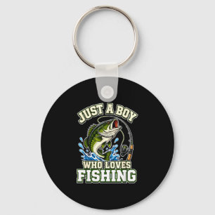 Just a boy who loves fishing bass key ring