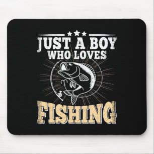Just A Boy Who Loves Fishing Funny Byss Fish Fishe Mouse Mat