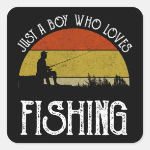 Just A Boy Who Loves Fishing Square Sticker