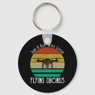Just A Boy Who Loves Flying Drones Key Ring