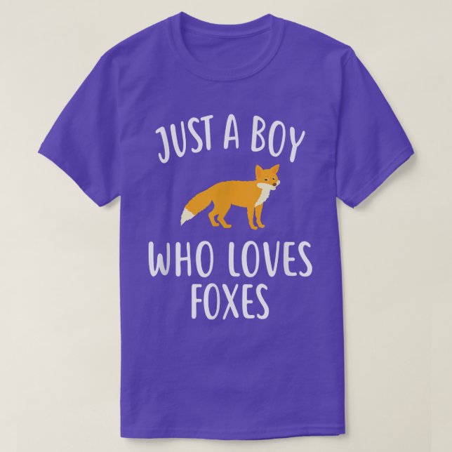 Just A Boy who loves FOXES Design Funny FOX  T-Shirt (Design Front)