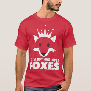 Just A Boy Who Loves Foxes King Birthday Crown Boy T-Shirt
