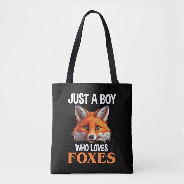 Just A Boy Who Loves Foxes Tote Bag (Front)