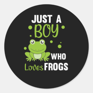 Just A Boy Who Loves Frogs Sweet Frog Classic Round Sticker