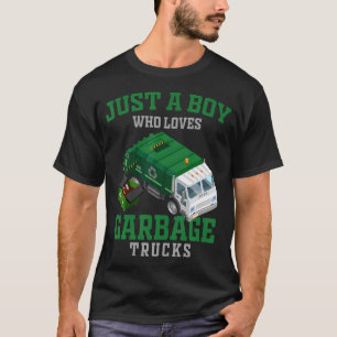Just A Boy Who Loves Garbage Trucks Recycling Birt T-Shirt