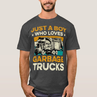 Just A Boy Who Loves Garbage Trucks Vintage T-Shirt