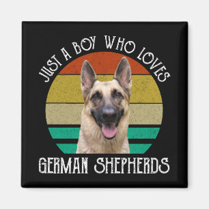 Just A Boy Who Loves German Shepherds Magnet