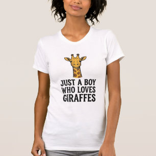 Just a Boy Who Loves Giraffes Cute Giraffe T-Shirt