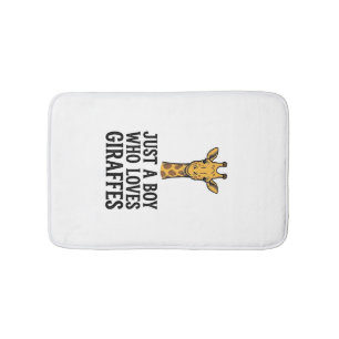Just a Boy Who Loves Giraffes Cute Giraffe T-Shirt Bath Mat