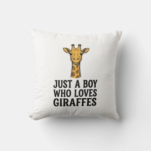 Just a Boy Who Loves Giraffes Cute Giraffe T-Shirt Cushion