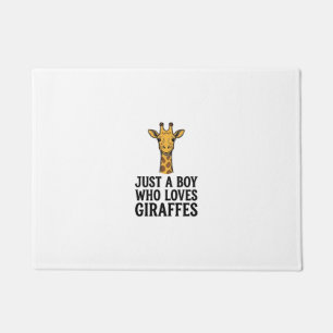 Just a Boy Who Loves Giraffes Cute Giraffe T-Shirt Doormat