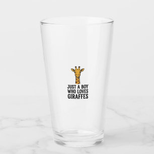 Just a Boy Who Loves Giraffes Cute Giraffe T-Shirt Glass