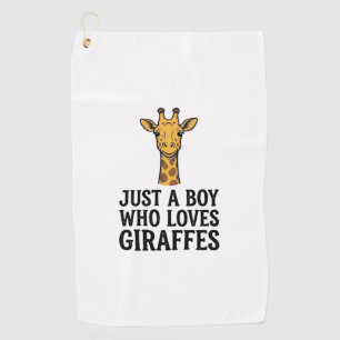 Just a Boy Who Loves Giraffes Cute Giraffe T-Shirt Golf Towel