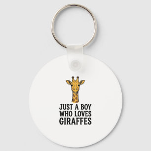 Just a Boy Who Loves Giraffes Cute Giraffe T-Shirt Key Ring