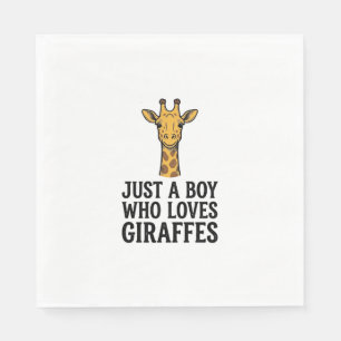 Just a Boy Who Loves Giraffes Cute Giraffe T-Shirt Napkin