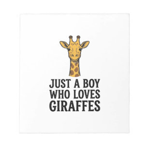 Just a Boy Who Loves Giraffes Cute Giraffe T-Shirt Notepad