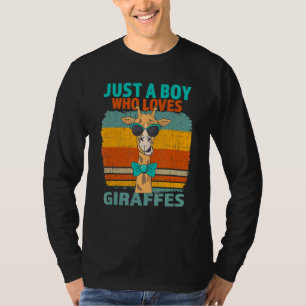 Just A Boy Who Loves Giraffes Funny Giraffe T-Shirt