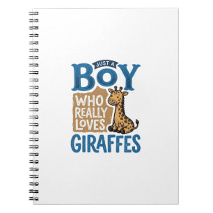 Just A Boy Who Loves Giraffes Vintage Shirt Design Notebook