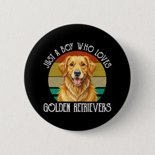 Just A Boy Who Loves Golden Retrievers 6 Cm Round Badge