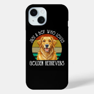 Just A Boy Who Loves Golden Retrievers iPhone 15 Case