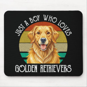 Just A Boy Who Loves Golden Retrievers Mouse Mat