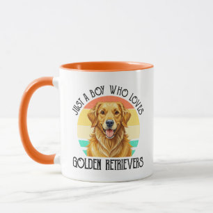 Just A Boy Who Loves Golden Retrievers Mug